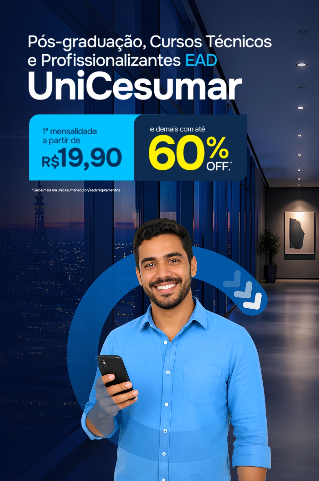 Pos graduação, técnico, profissionalizante EAD - 1ª mensalidade R$19,90 e demais com até 60% de desconto